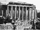 In the Second Book of the Maccabees the Jews were compelled to go in procession in honour of Bacchus. Here we see the Temple of Bacchus at Baalbek. The worship of this god was accompanied by much licentiousness.